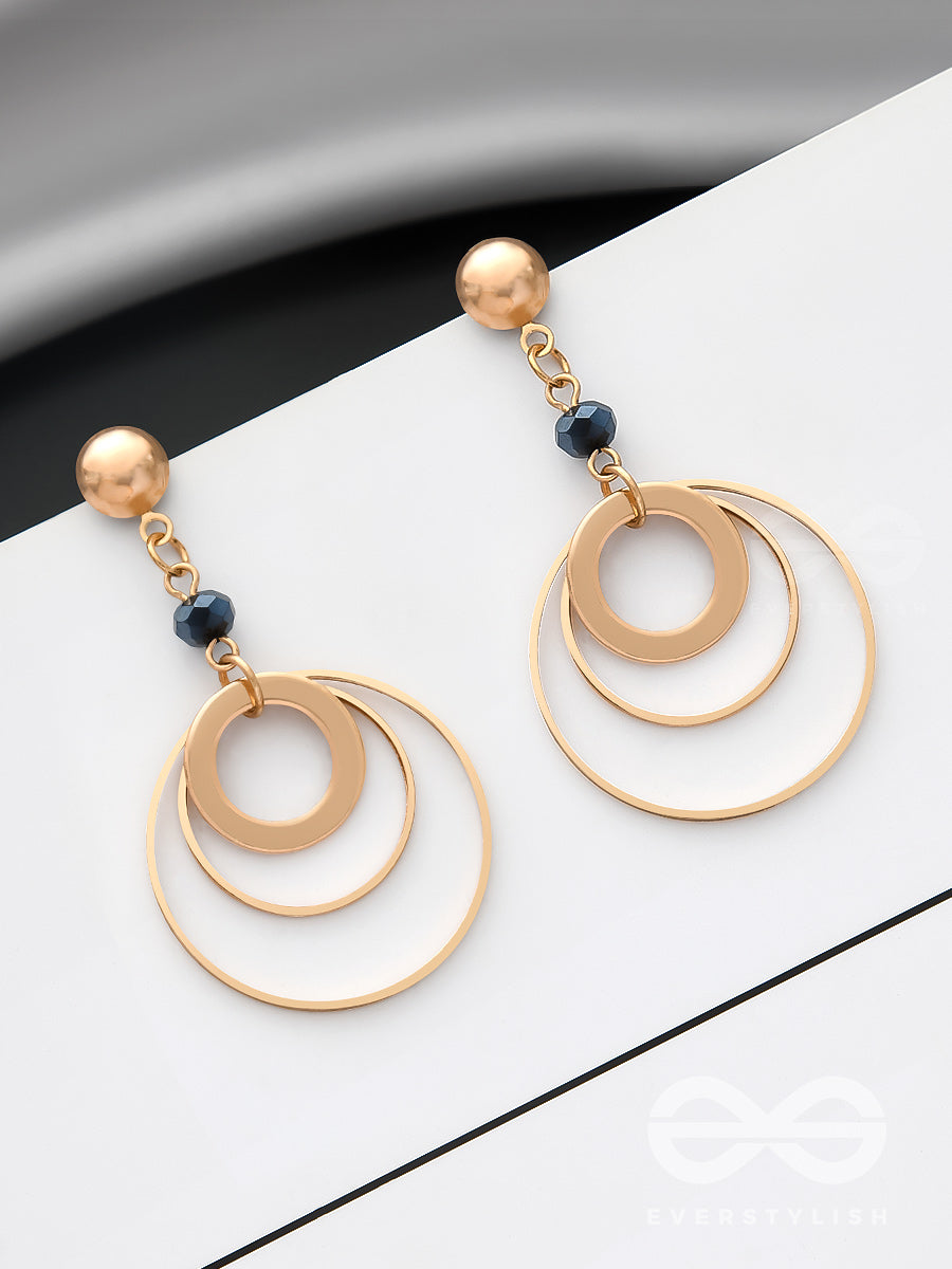 The Mystical Maze- Golden Beads Earrings