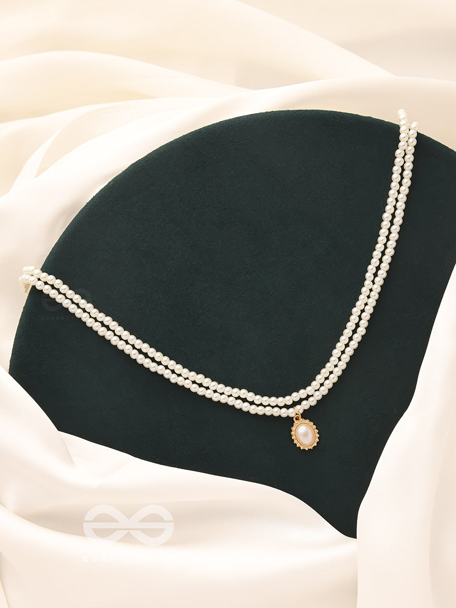 The Moonglade- White And Golden Pearl Necklace