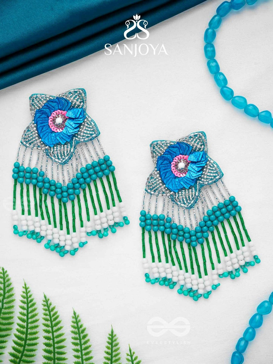 Tarankit- The Star- Beads, Sequins And Cutdana Embroidered Earrings