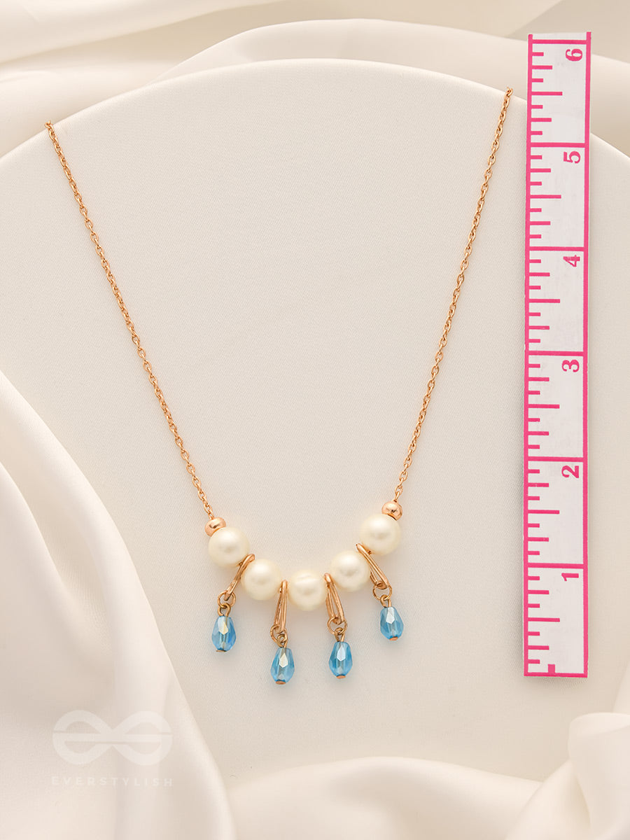 Celestial Showers- Golden Pearls And Beads Necklace