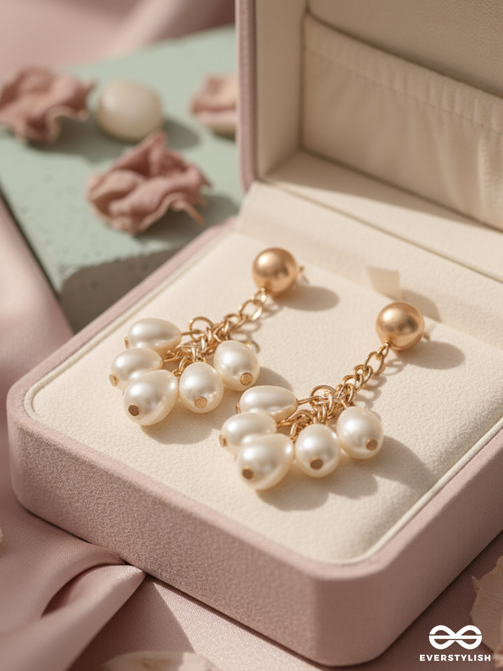 The Pearl Branch- Golden Pearl Earrings
