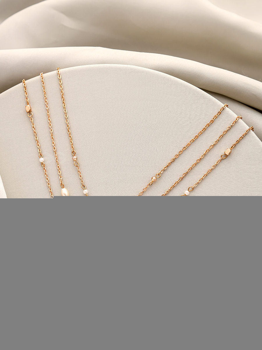 Lost In Space- Golden Stone Layered Necklace With Anti-Tarnish Coating