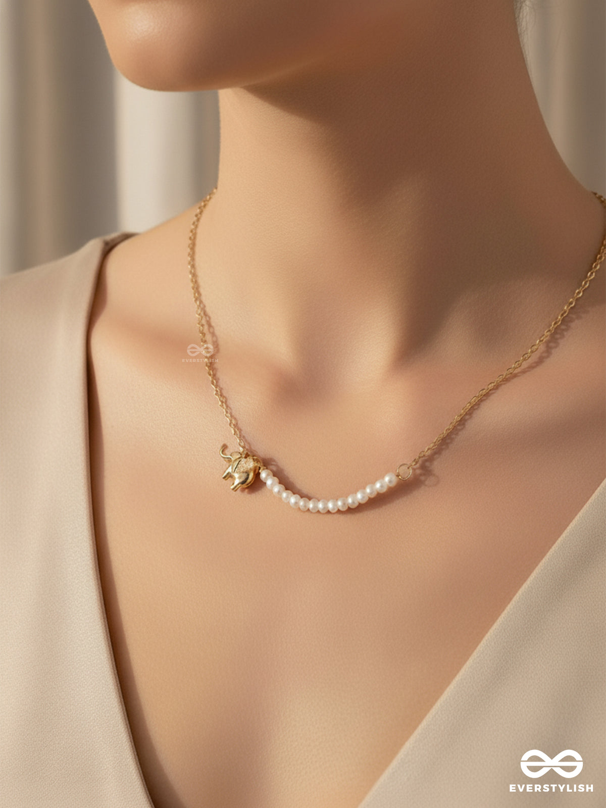 The Jungle Safari- Golden Beads Necklace With Anti-Tarnish Coating
