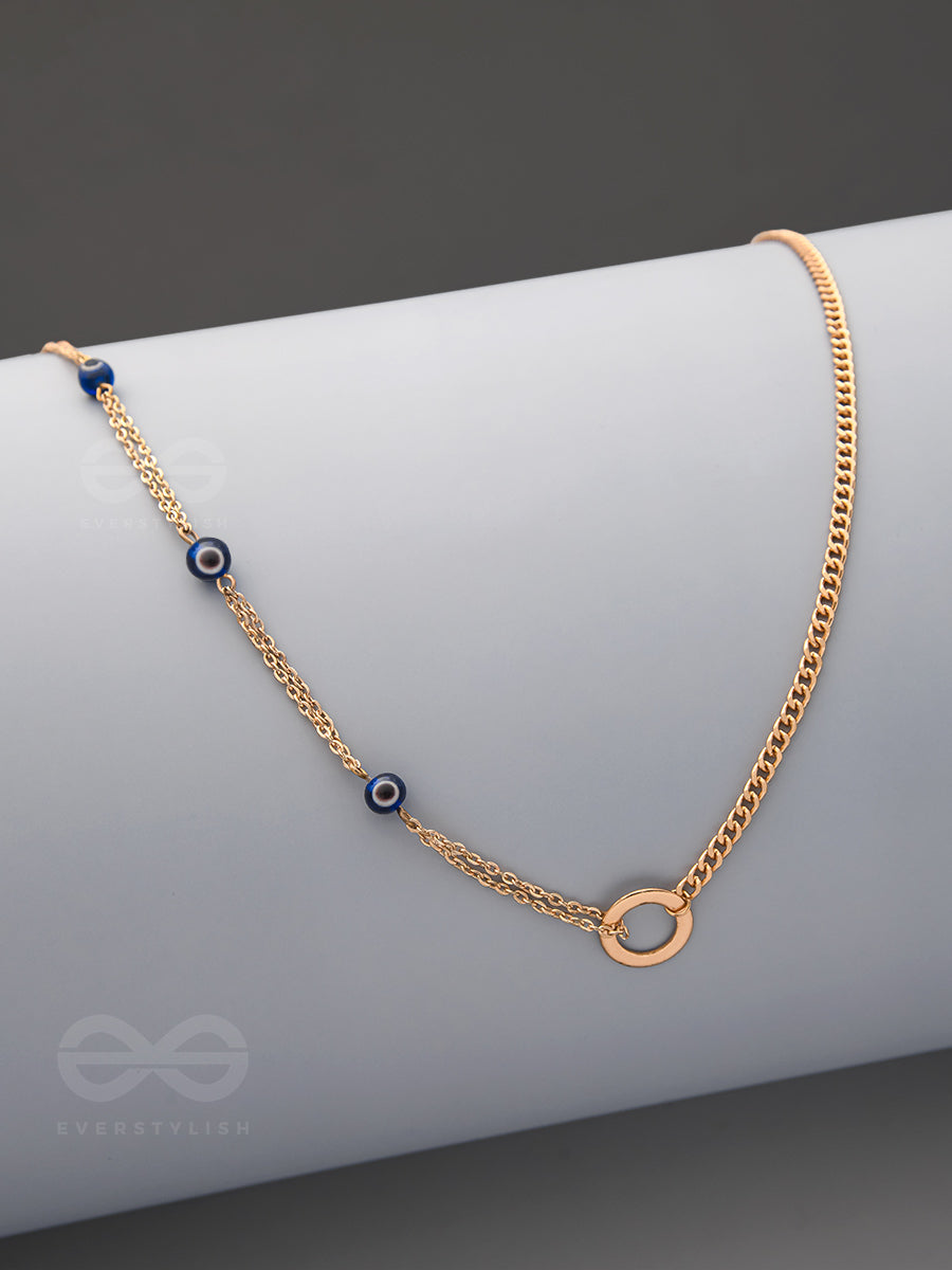 The Fairy Ring- Golden Evil Eye Necklace With Anti-Tarnish Coating