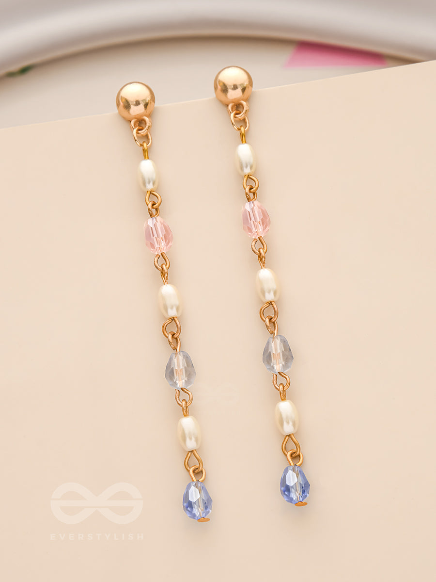Right As Rain- Golden Glass Beads Earrings