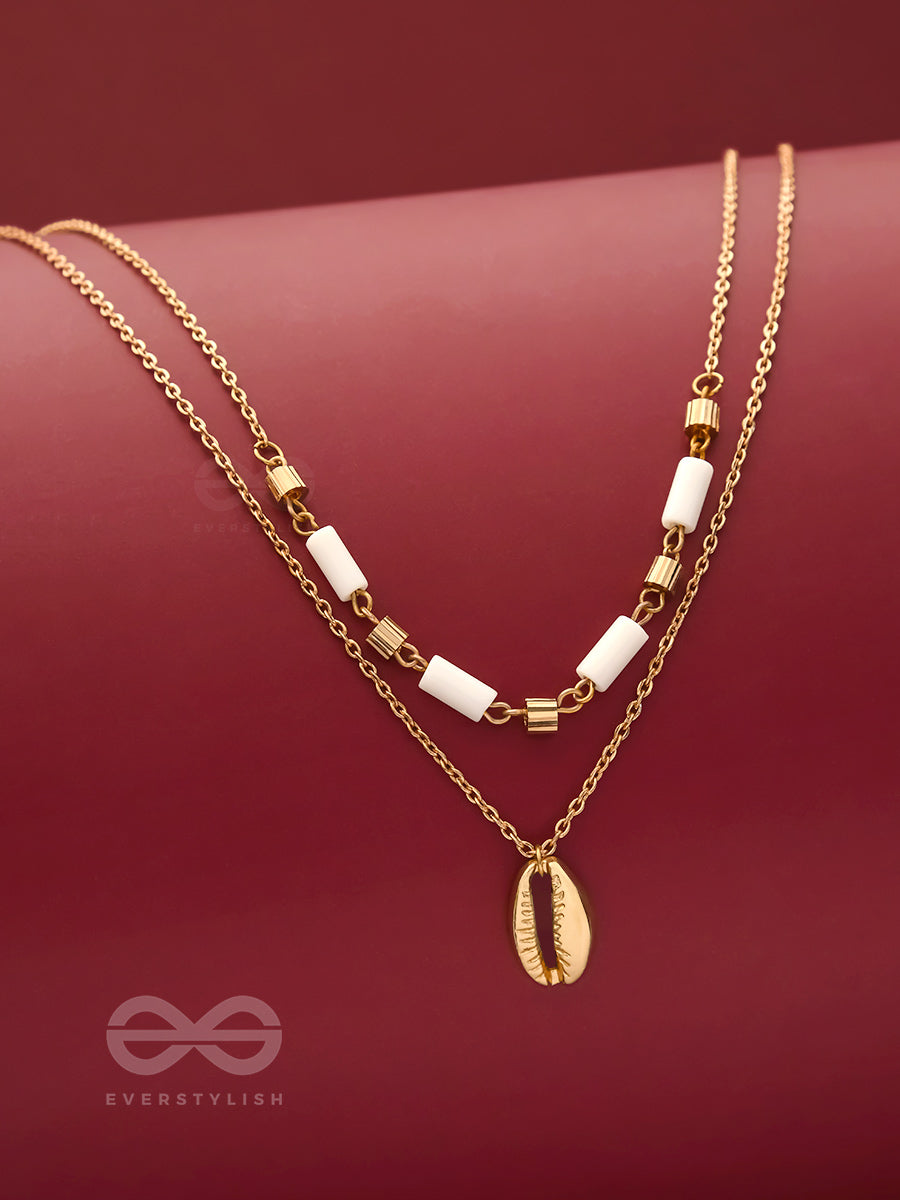 Sun N Sand - Golden Beads Layered Necklace With Anti-Tarnish Coating