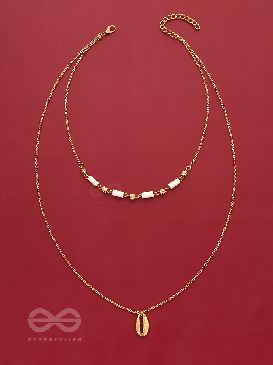 Sun N Sand - Golden Beads Layered Necklace With Anti-Tarnish Coating
