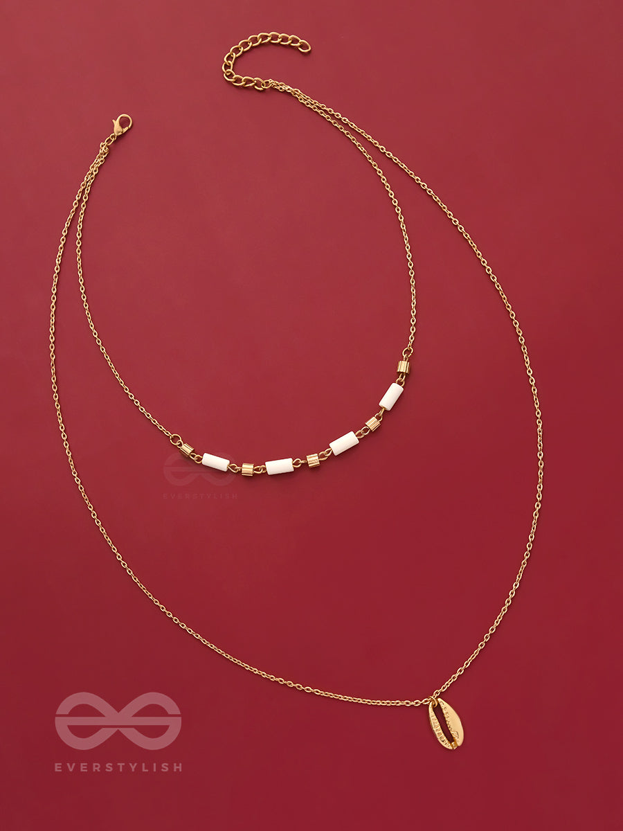 Sun N Sand - Golden Beads Layered Necklace With Anti-Tarnish Coating