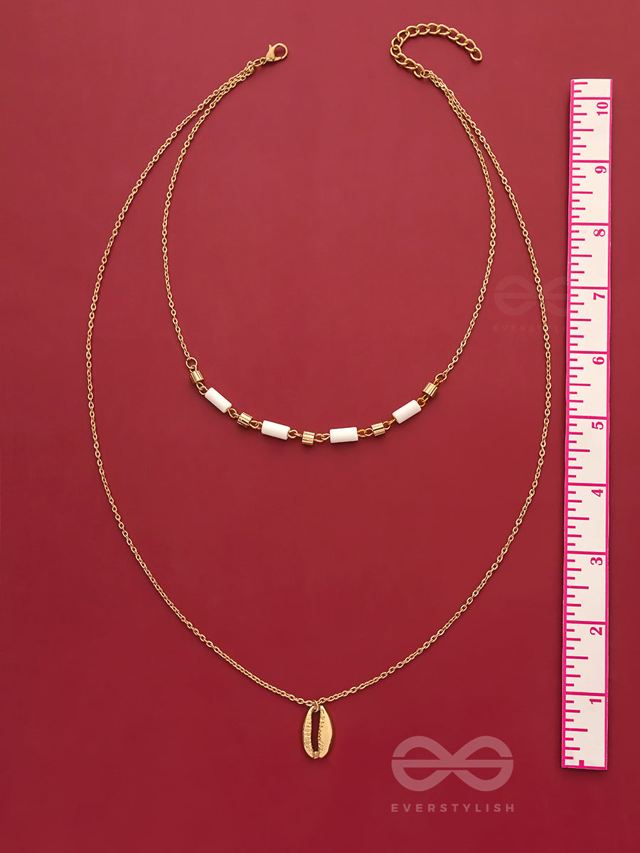 Sun N Sand - Golden Beads Layered Necklace With Anti-Tarnish Coating