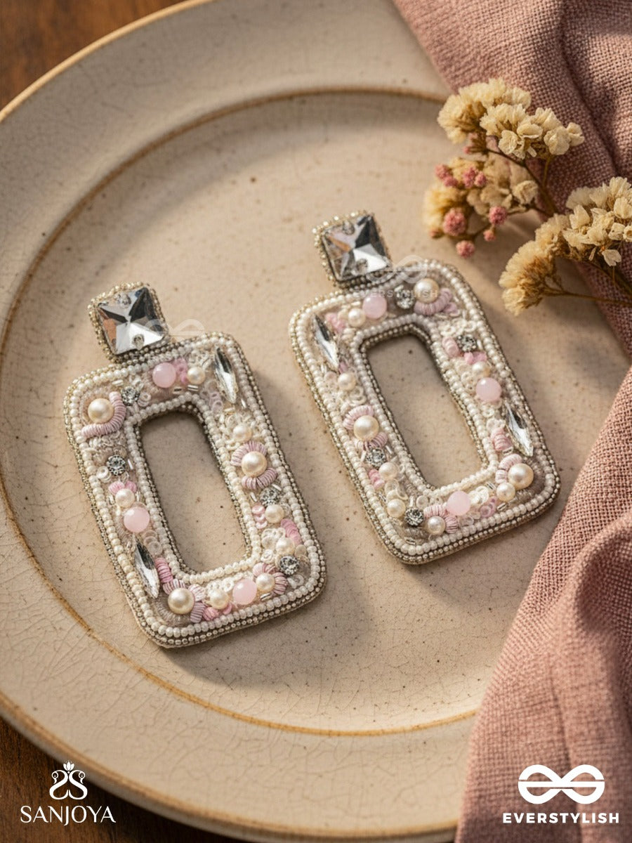 Avaroha- The Heavenly- Stones, Sequins And Pearls Embroidered Earrings
