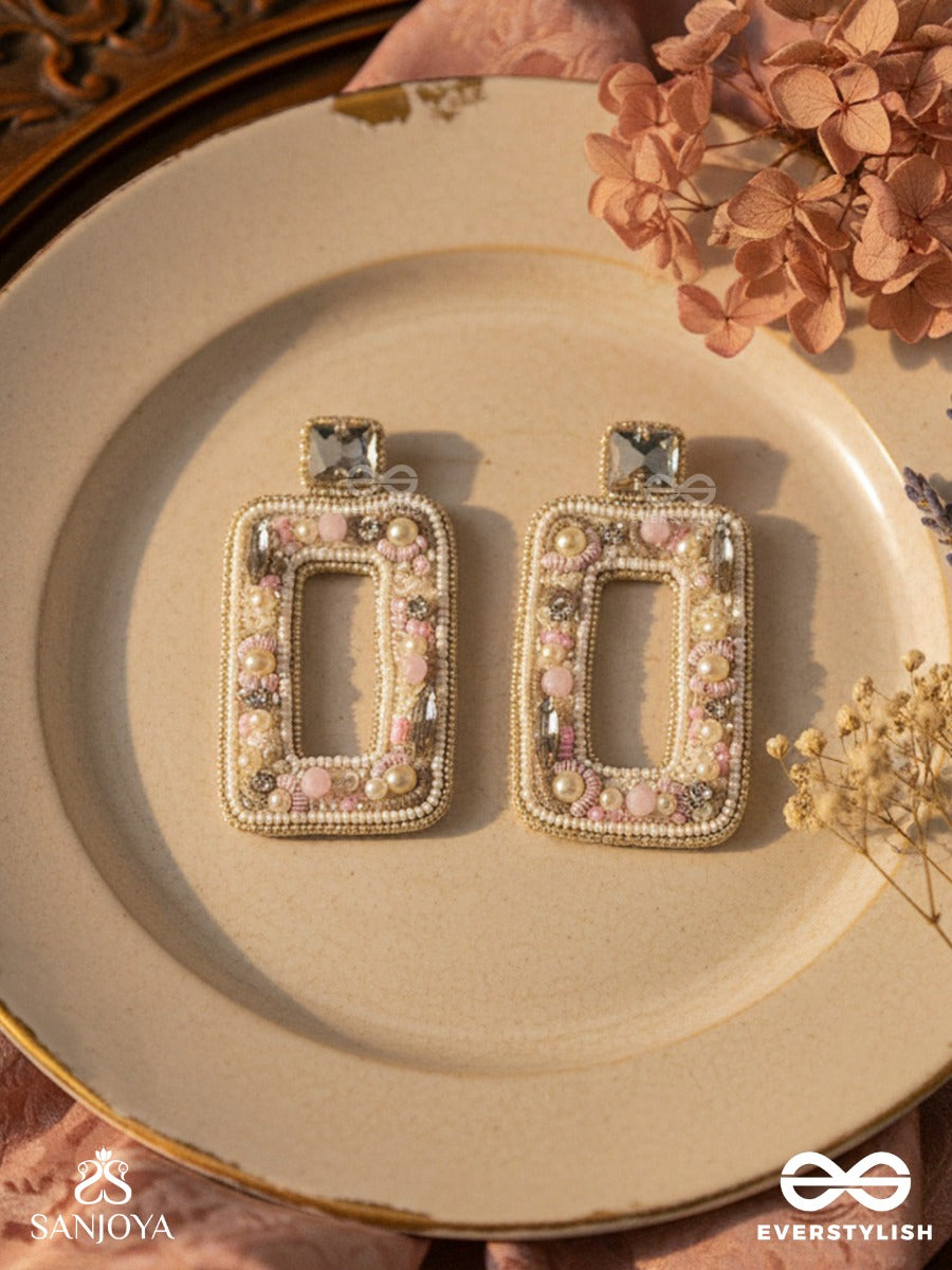Avaroha- The Heavenly- Stones, Sequins And Pearls Embroidered Earrings
