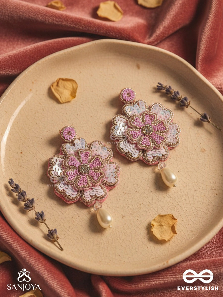 Animisa- The Bloom- Stones And Sequins Embroidered Earrings