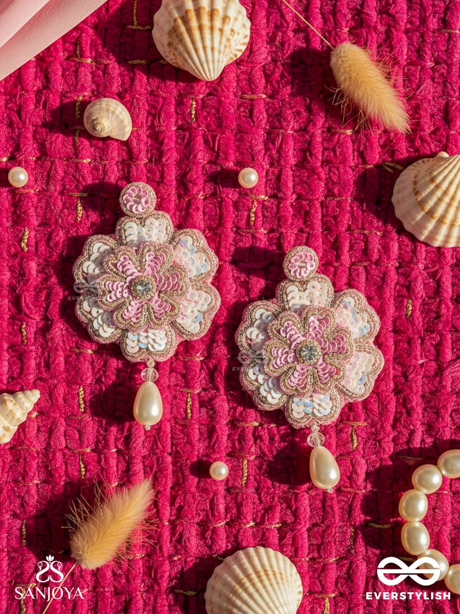 Animisa- The Bloom- Stones And Sequins Embroidered Earrings