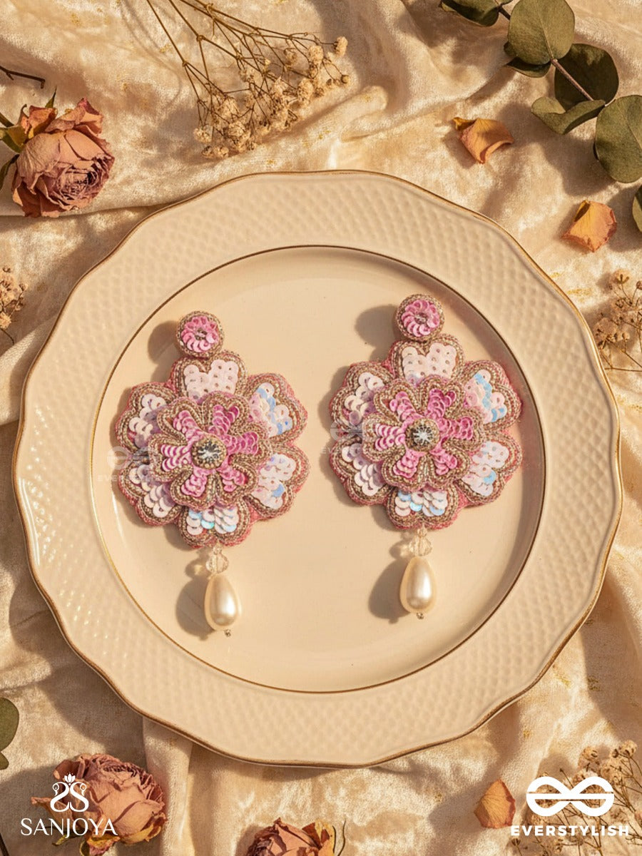 Animisa- The Bloom- Stones And Sequins Embroidered Earrings