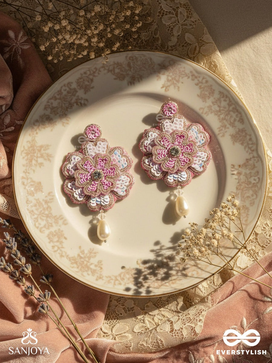 Animisa- The Bloom- Stones And Sequins Embroidered Earrings