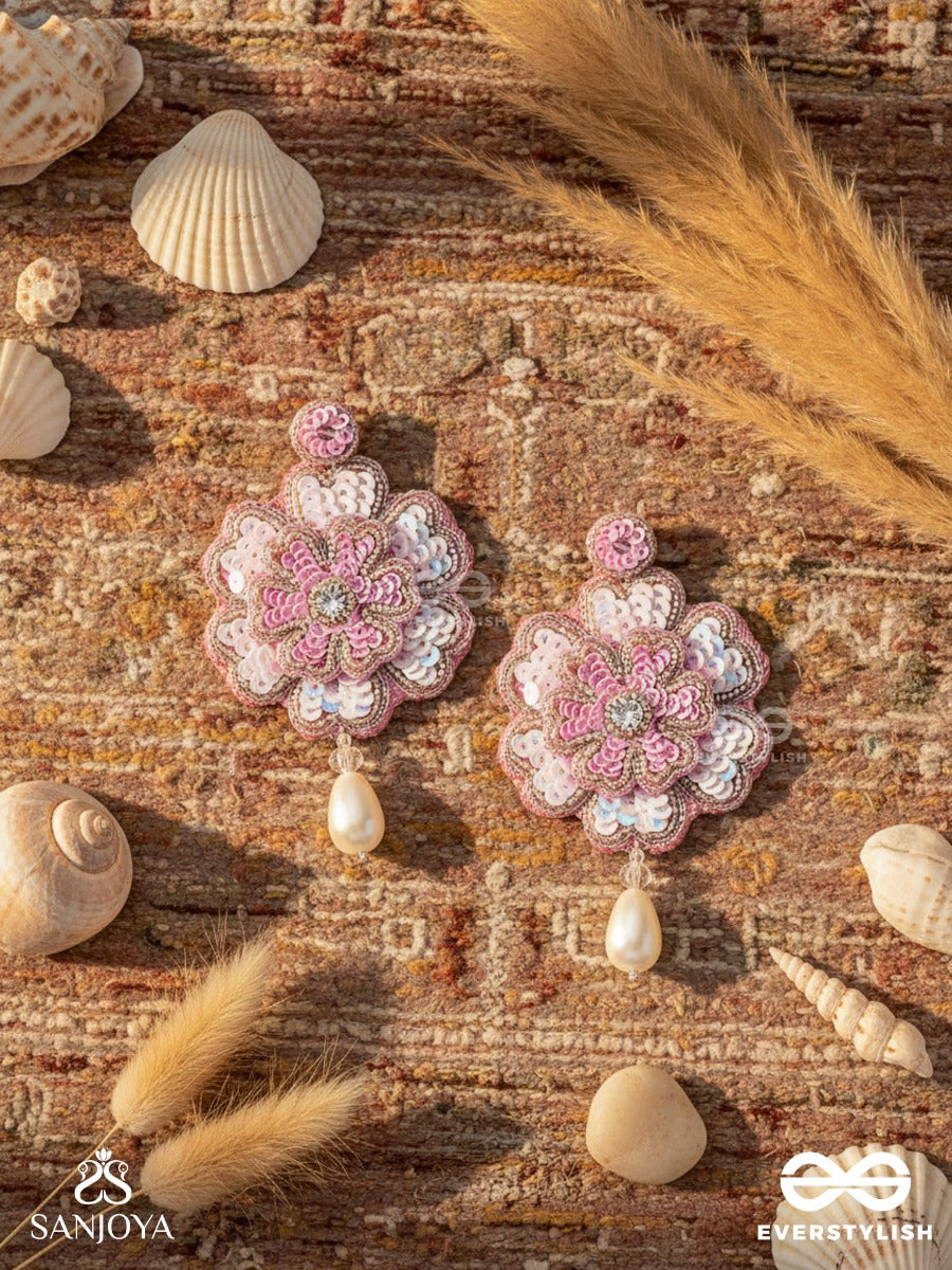 Animisa- The Bloom- Stones And Sequins Embroidered Earrings