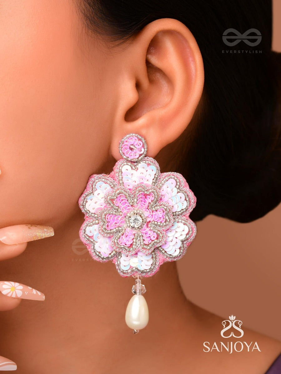 Animisa- The Bloom- Stones And Sequins Embroidered Earrings