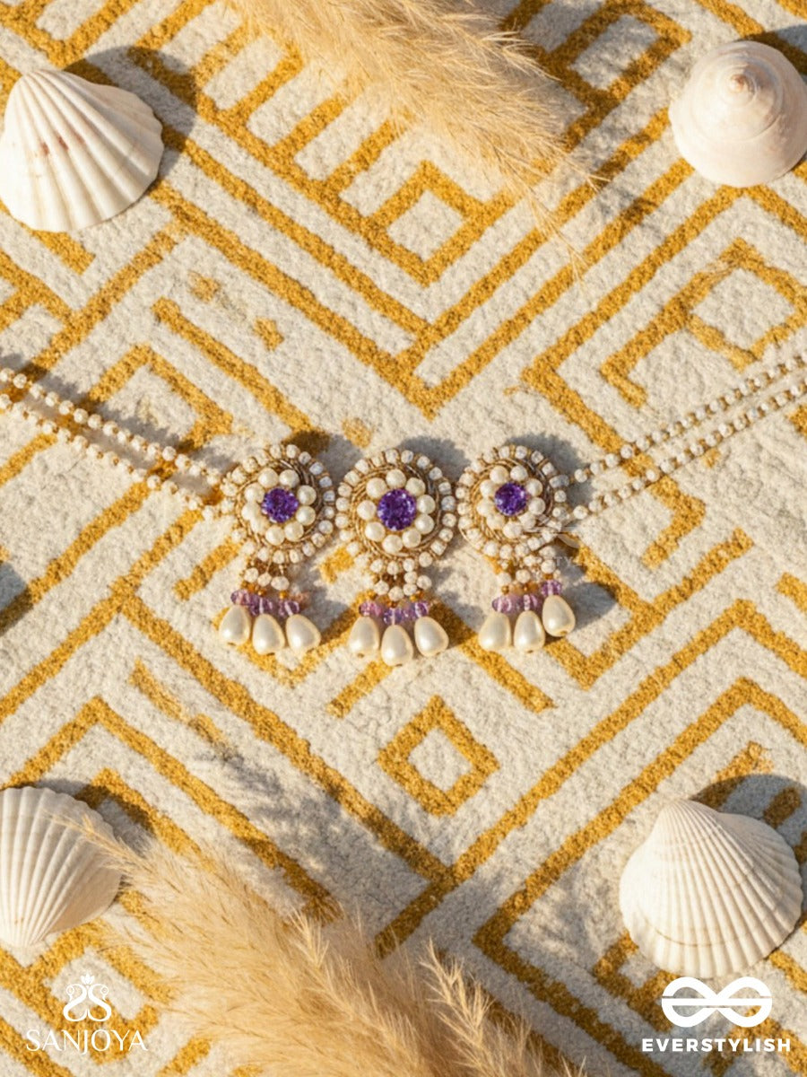 Prasidika- The Beautiful Garden- Stones And Pearls Embroidered Necklace