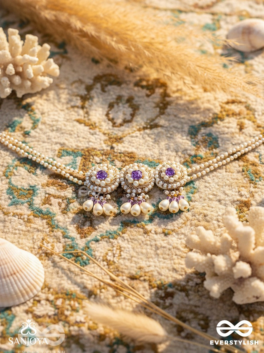 Prasidika- The Beautiful Garden- Stones And Pearls Embroidered Necklace