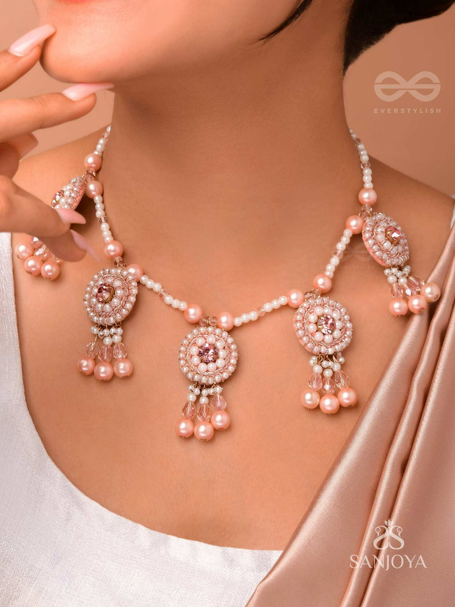 Shadwal- The Pretty Meadow- Pearls And Stones Embroidered Necklace