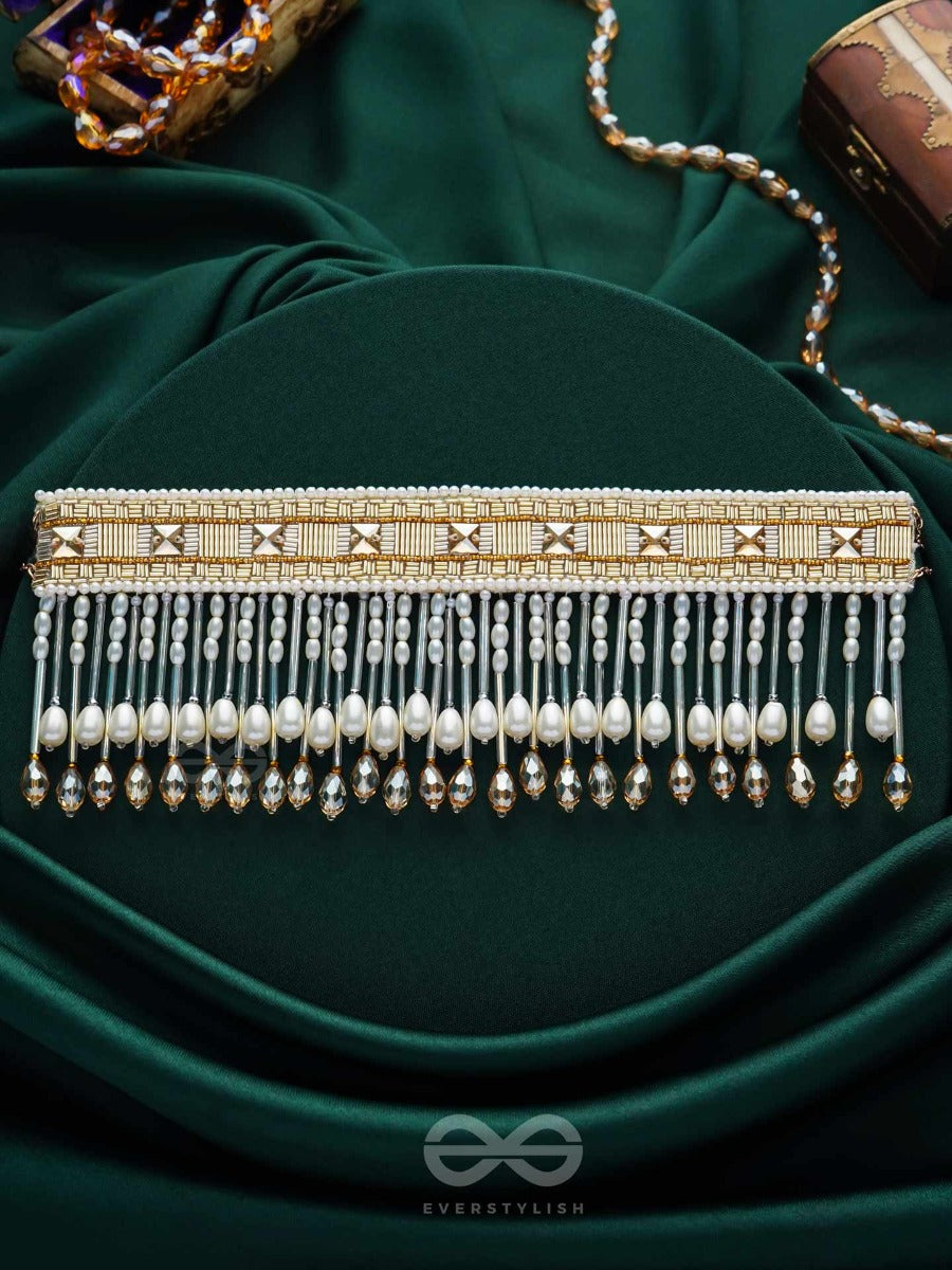 Anshumali- The Sunny Sky- Stones, Pearls And Glass Beads Embroidered Choker Necklace