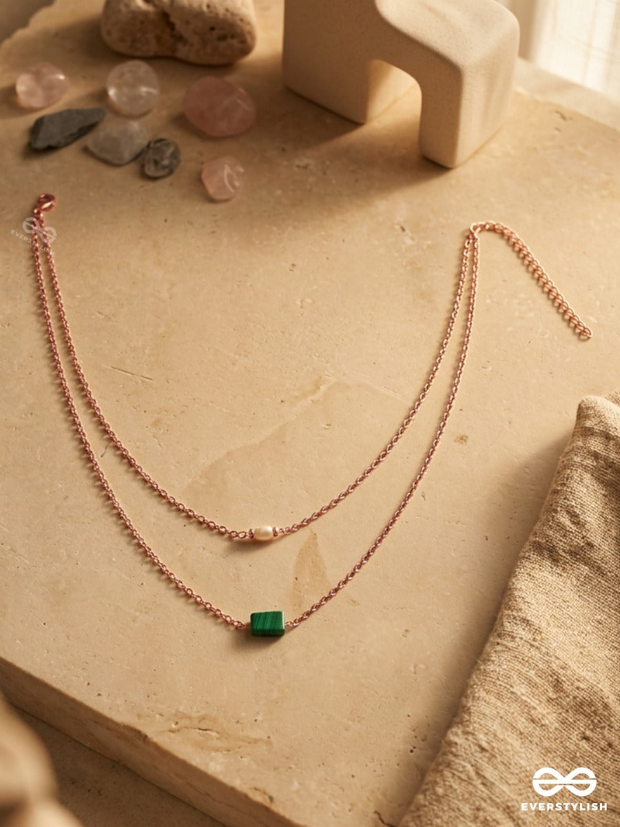 The Jade Shadow- Golden Layered Necklace With Anti-Tarnish Coating