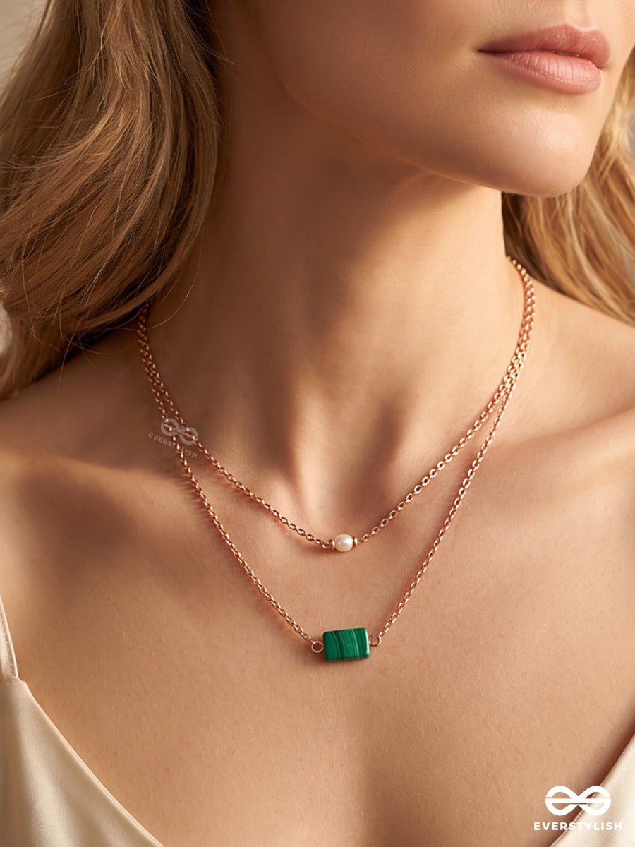 The Jade Shadow- Golden Layered Necklace With Anti-Tarnish Coating