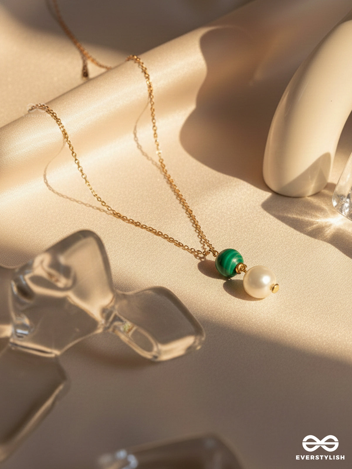 Flora N Fauna- Golden Pearl Necklace With Anti-Tarnish Coating