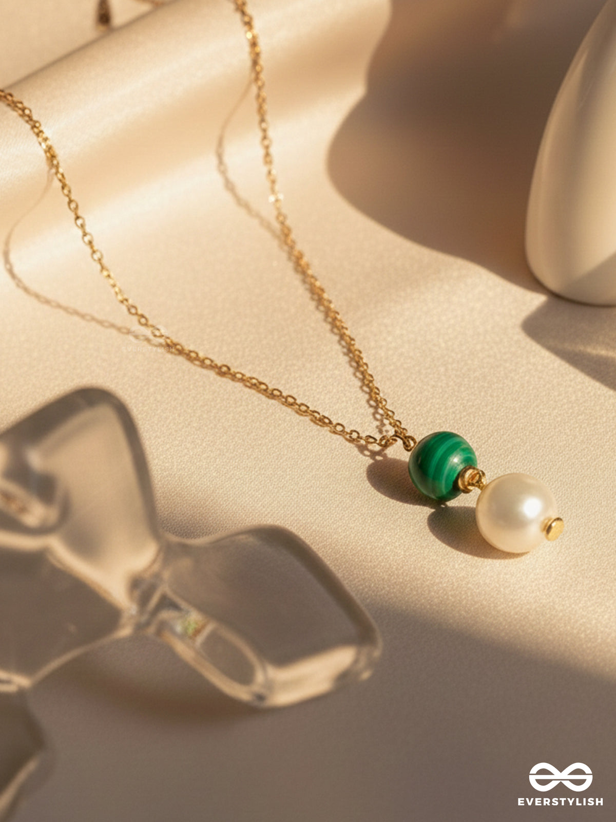 Flora N Fauna- Golden Pearl Necklace With Anti-Tarnish Coating