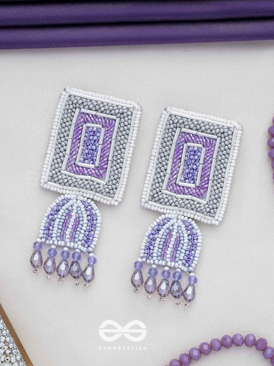 Haarya- The Beautiful Bell- Beads And Glass Drops Embroidered Earrings