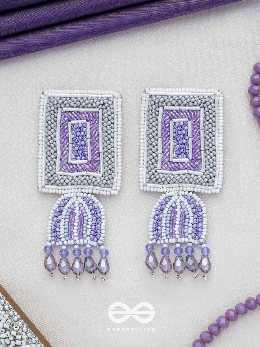 Haarya- The Beautiful Bell- Beads And Glass Drops Embroidered Earrings