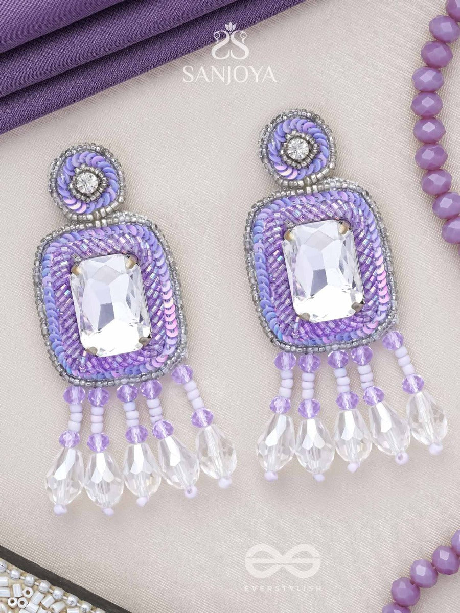 Aadarsa- The Magnificent Mirror- Stones And Sequins Embroidered Earrings
