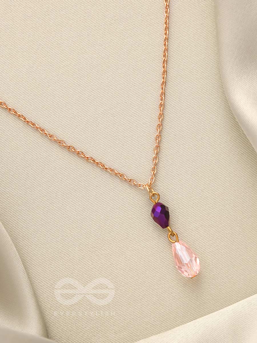 A Study In Scarlet- Golden Glass Bead Necklace With Anti-Tarnish Coating