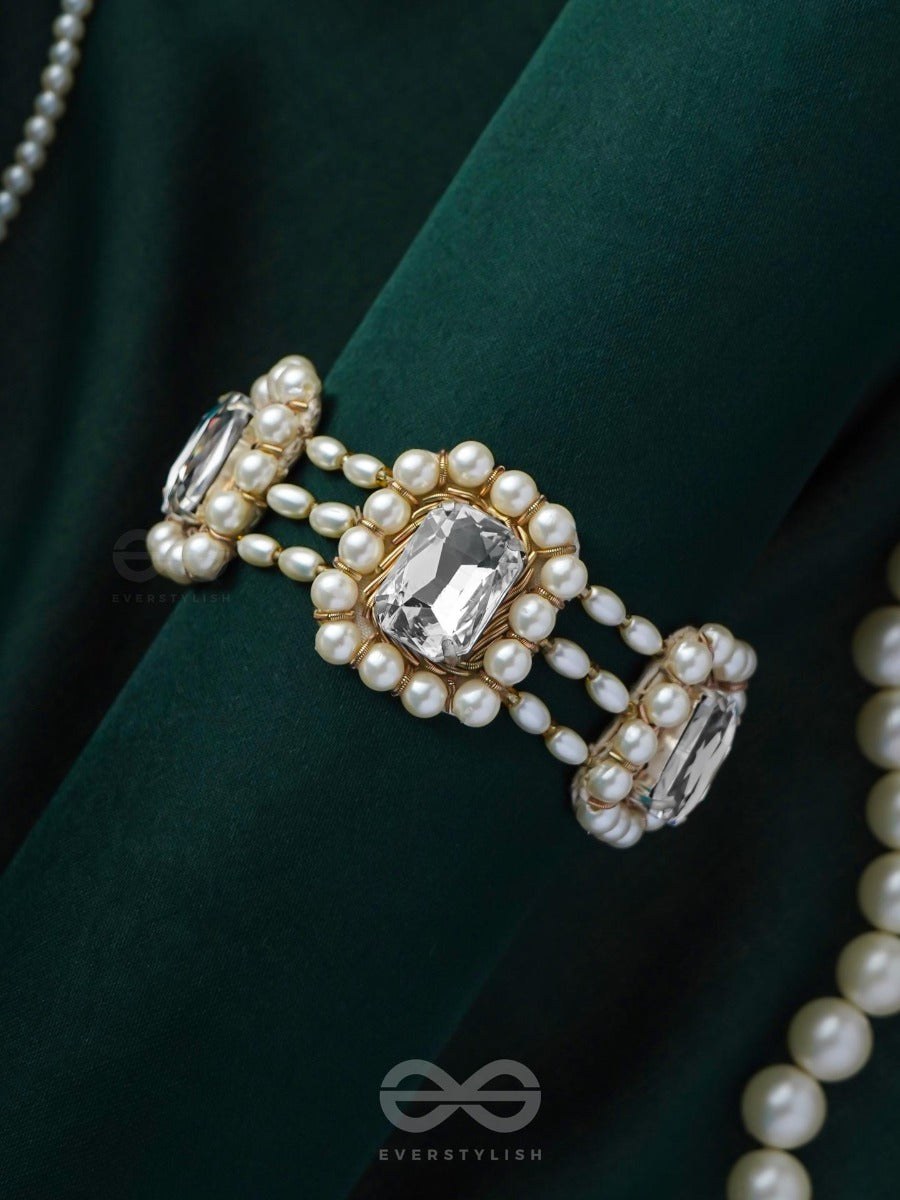Bhaamin- The Blazing Light- Stone And Dabka Embroidered Bracelet