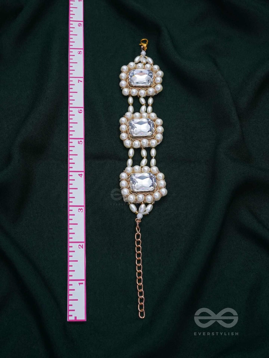 Bhaamin- The Blazing Light- Stone And Dabka Embroidered Bracelet