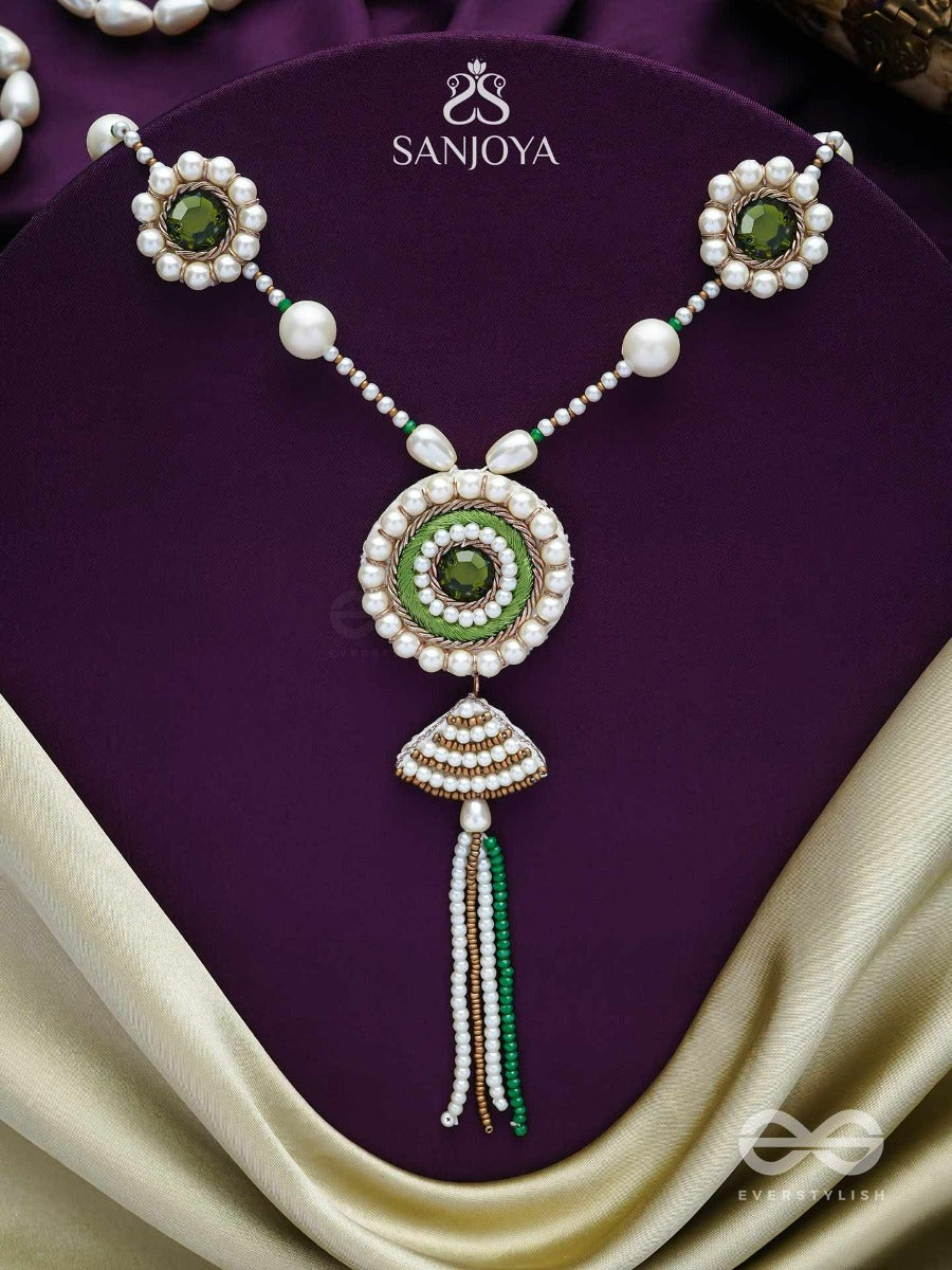 Salamkara- The Adorned- Stones, Pearls And Beads Embroidered Necklace