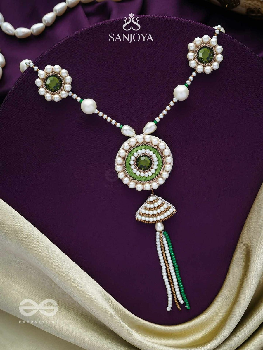 Salamkara- The Adorned- Stones, Pearls And Beads Embroidered Necklace