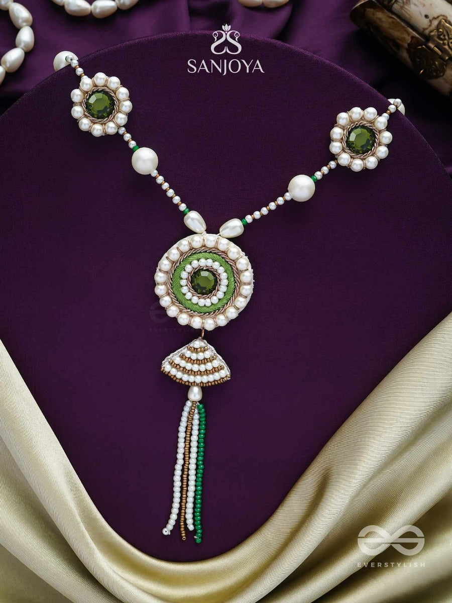 Salamkara- The Adorned- Stones, Pearls And Beads Embroidered Necklace
