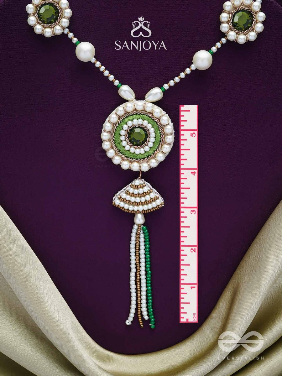 Salamkara- The Adorned- Stones, Pearls And Beads Embroidered Necklace