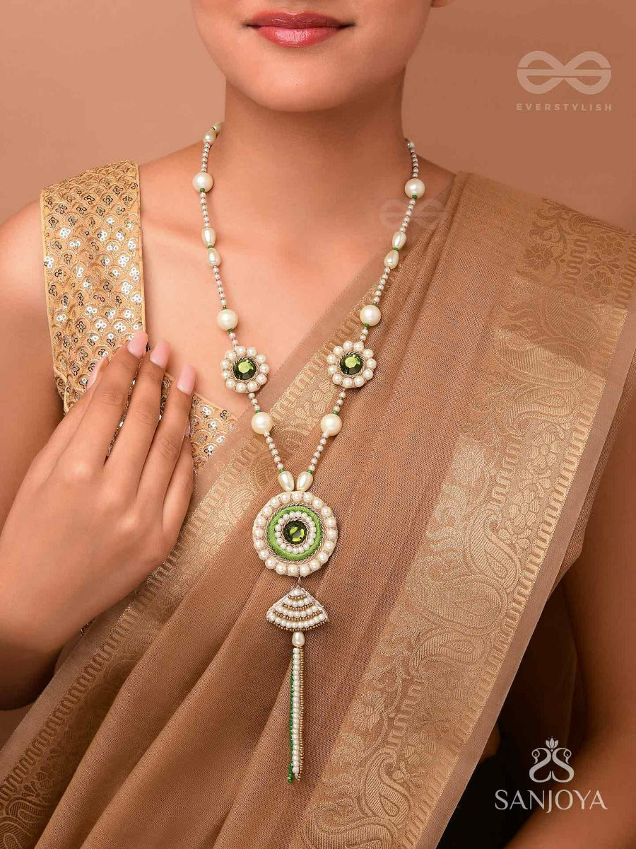 Salamkara- The Adorned- Stones, Pearls And Beads Embroidered Necklace
