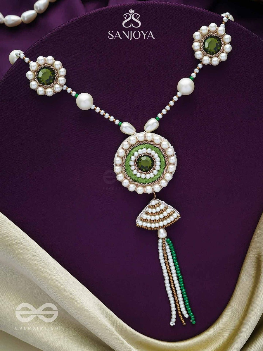 Salamkara- The Adorned- Stones, Pearls And Beads Embroidered Necklace