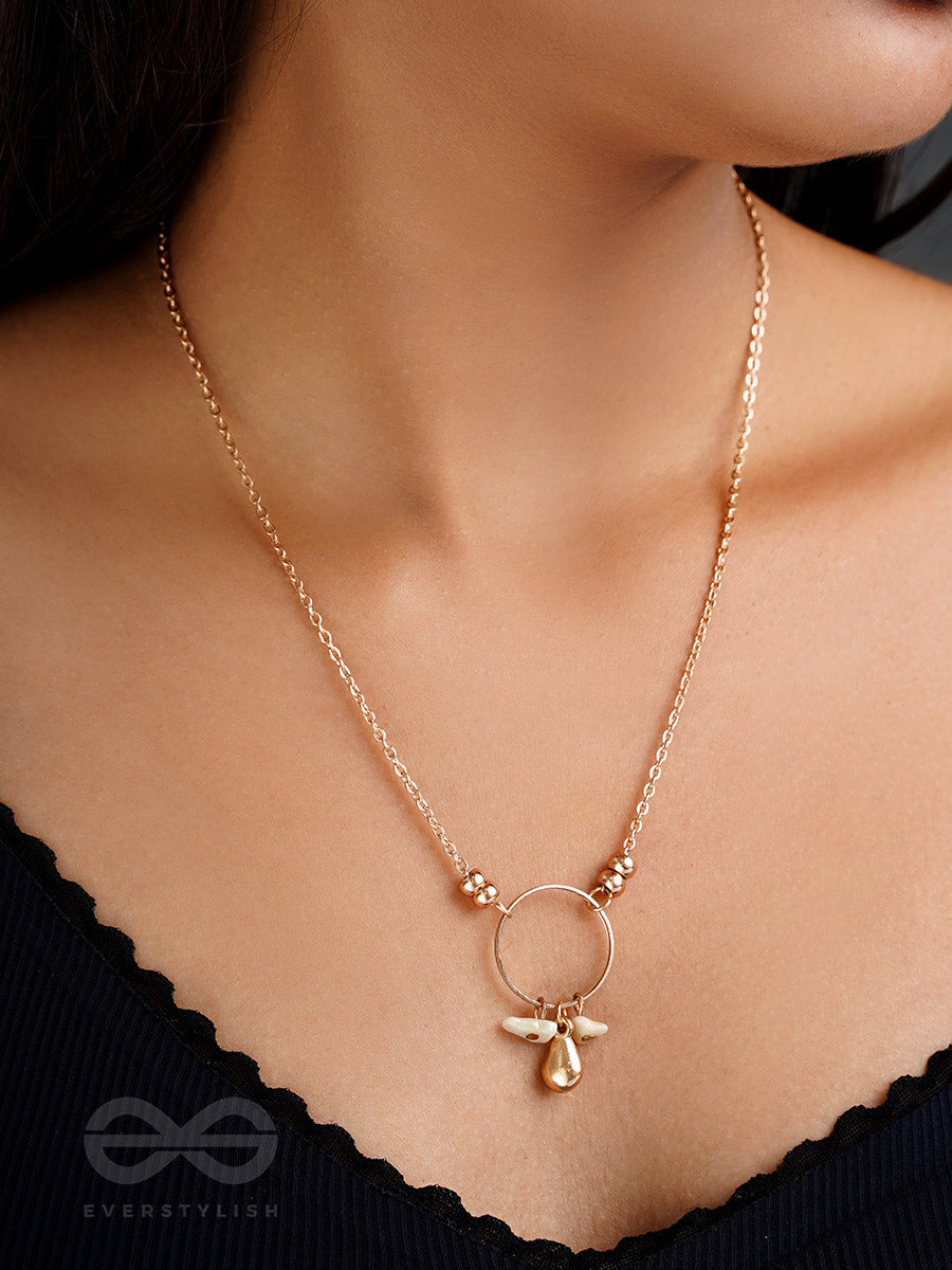 The Sphere Of Heaven- Golden Glass Beads Necklace With Anti-Tarnish Coating