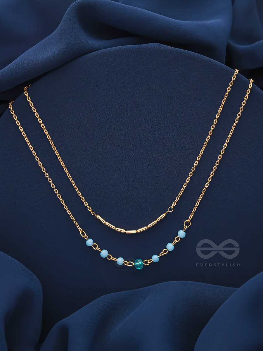 The Wonder Waters- Golden Layered Necklace With Anti-Tarnish Coating