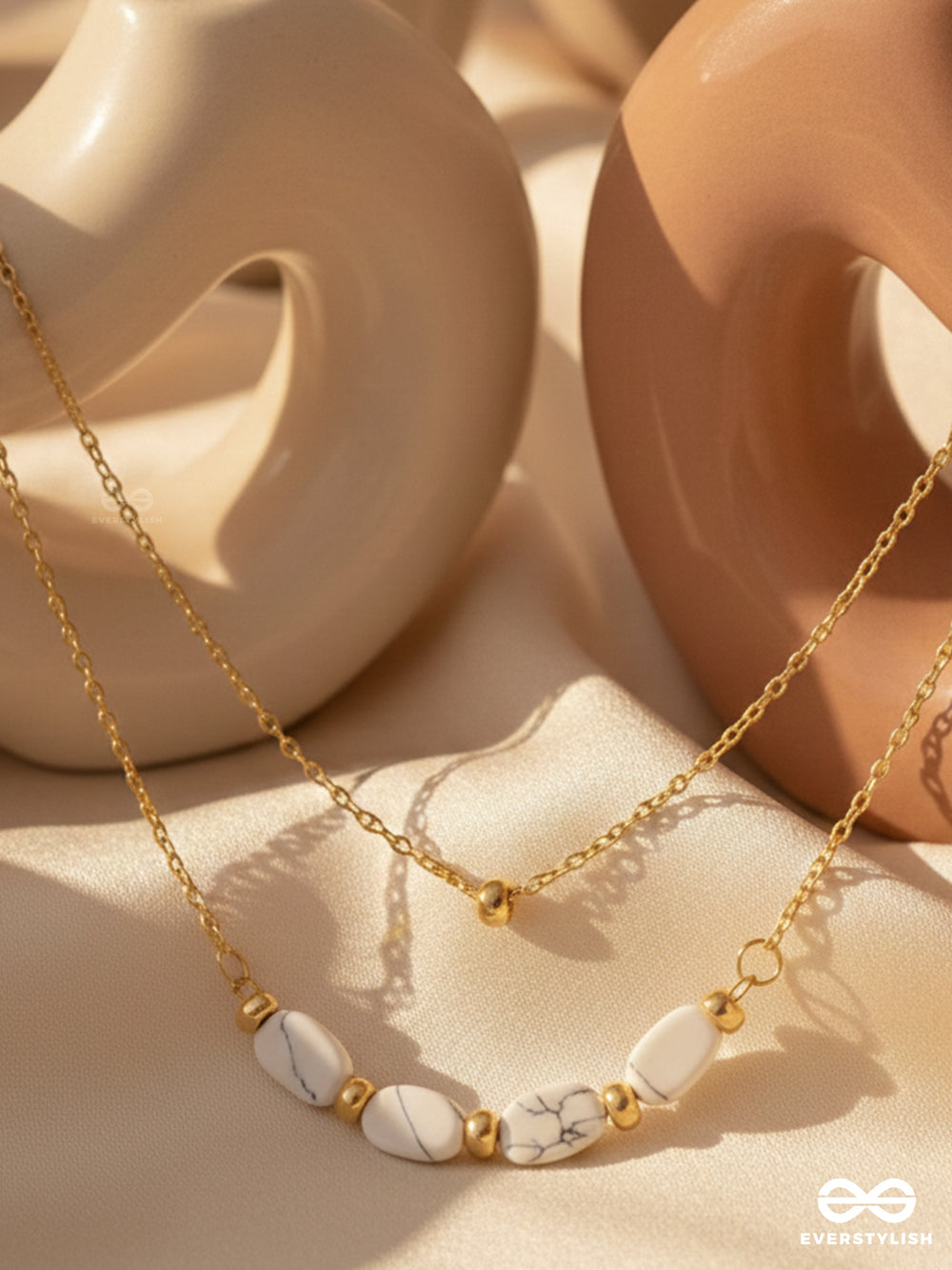 The Stepping Stones- Golden Layered Necklace With Anti-Tarnish Coating