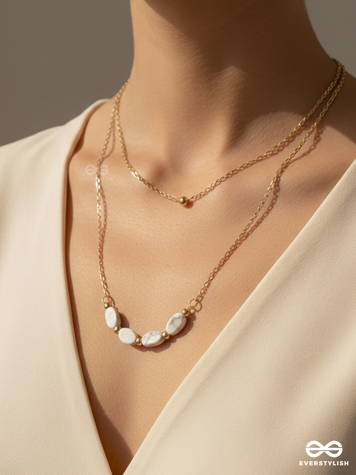 The Stepping Stones- Golden Layered Necklace With Anti-Tarnish Coating