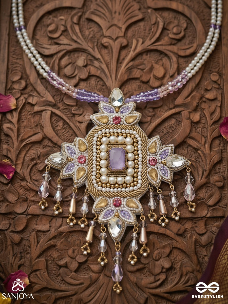 Samalya- The Decorated Diadem- Pearls, Stones And Beads Embroidered Neckpiece