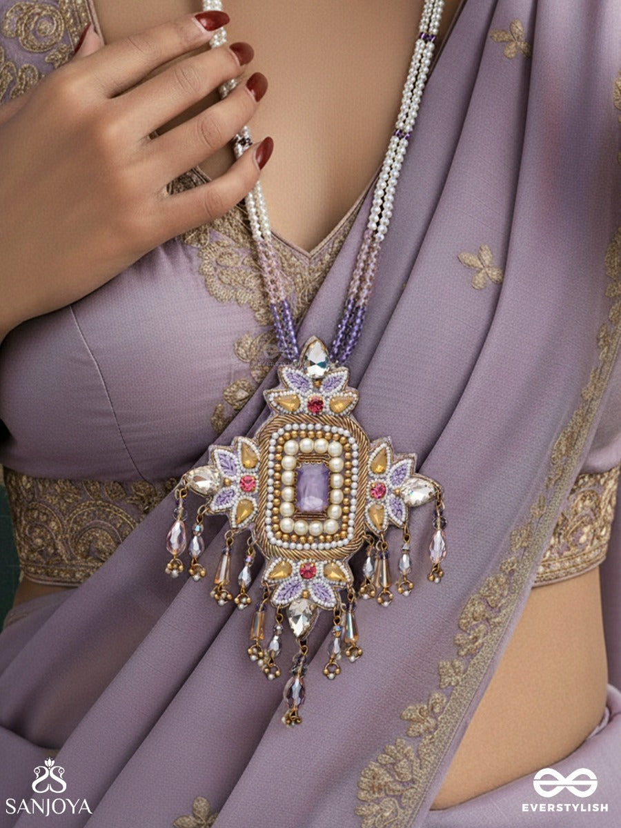 Samalya- The Decorated Diadem- Pearls, Stones And Beads Embroidered Neckpiece