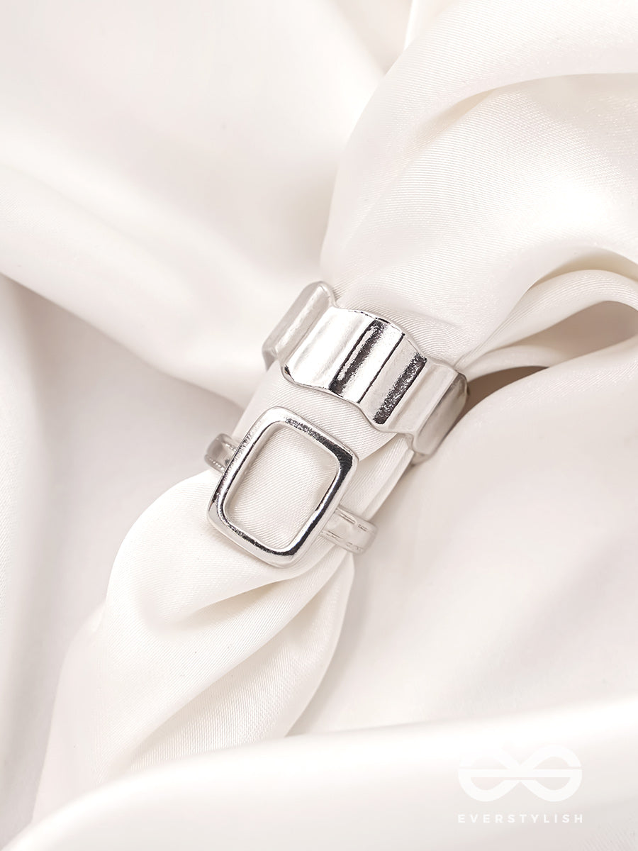 The Shimmering Quicksilver- Set Of 2 Silver Rings