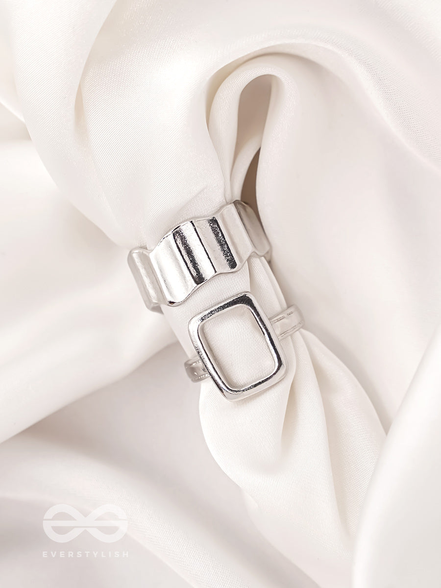 The Shimmering Quicksilver- Set Of 2 Silver Rings