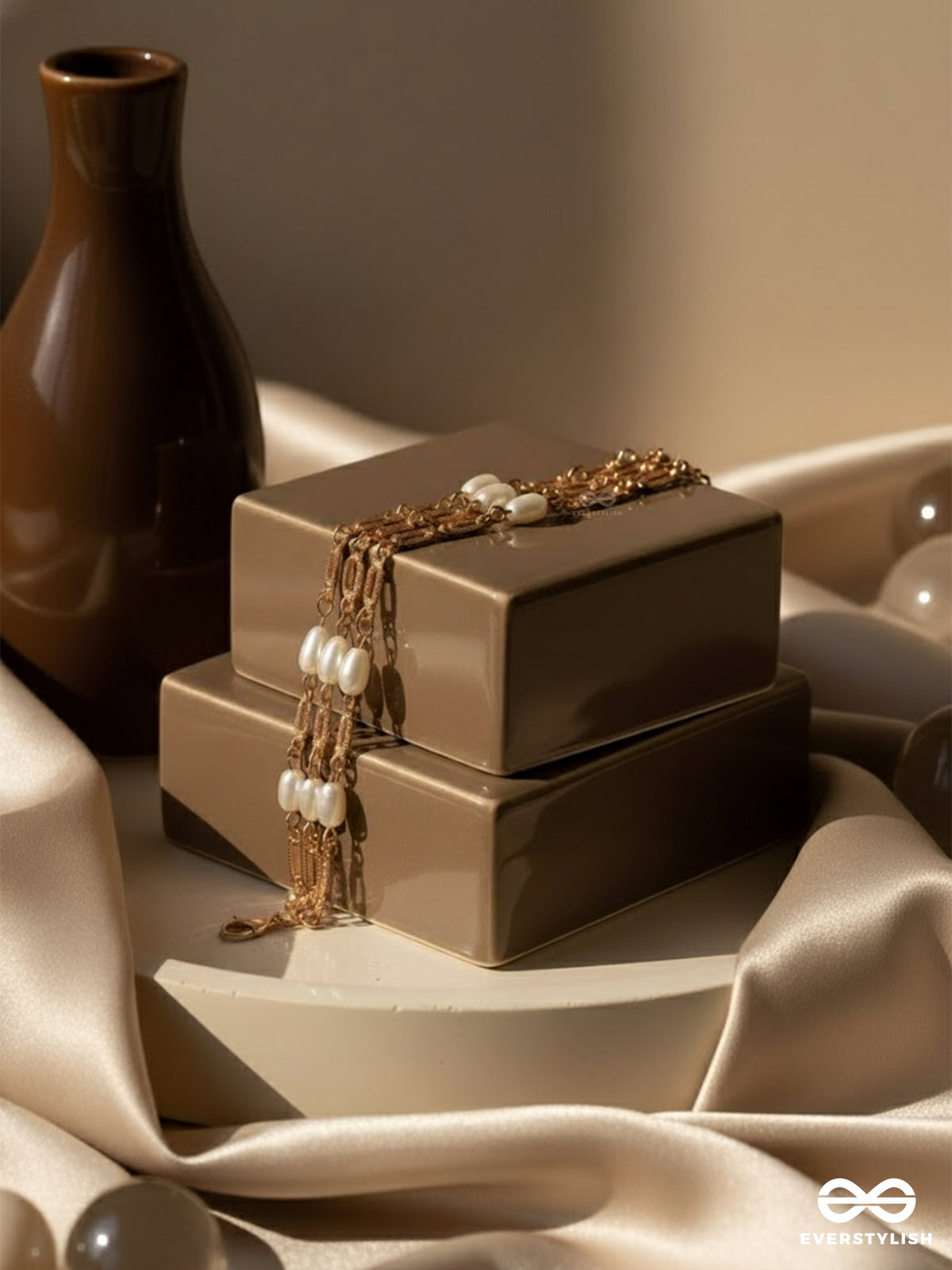 Ropes Of Pearls- Golden Layered Pearls Bracelet